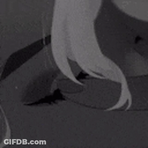 Black And White Girl With Long Hair And Shadow GIF