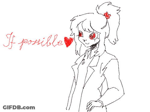 Black And White Girl With Red Eyes Saying If Possible GIF