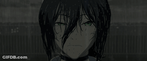 Black And White Girl With Wet Hair In Rain Eyes Closed GIF