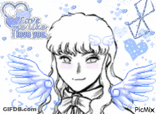 Black And White Girl With Wings Love Me Like I Love You GIF