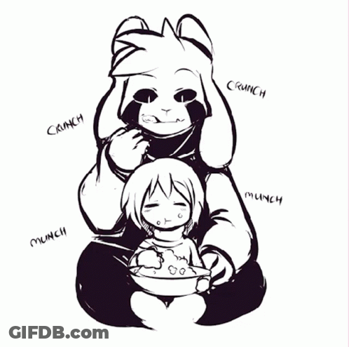 Black And White Goat Holding Cereal And Child GIF