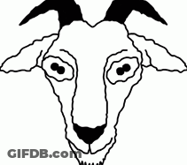 Black And White Goat With Horns GIF