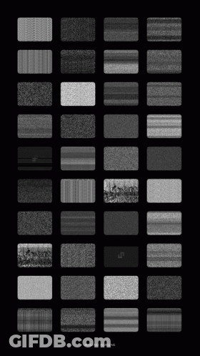 Black And White Grid With Letter U GIF