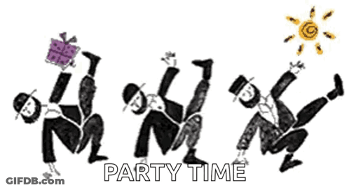 Black And White Group Party Time GIF