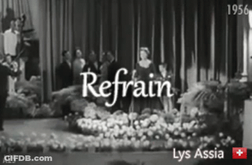 Black And White Group Photo With Refrain Text GIF