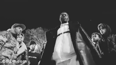 Black And White Group Wearing Cef-Faces Sweatshirt GIF