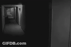 Black And White Hallway With Door GIF