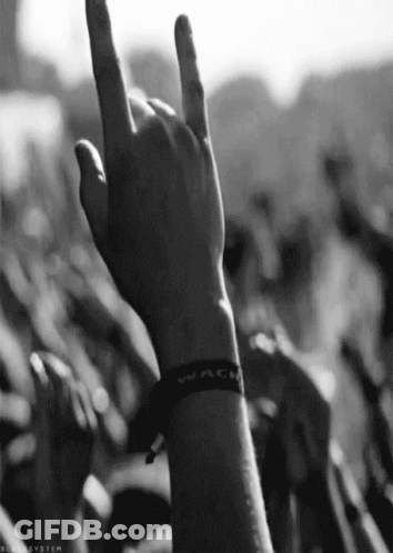 Black And White Hand Giving Horns Sign GIF