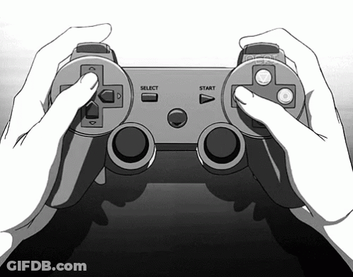 Black And White Hands Holding Video Game Controller Select Start GIF