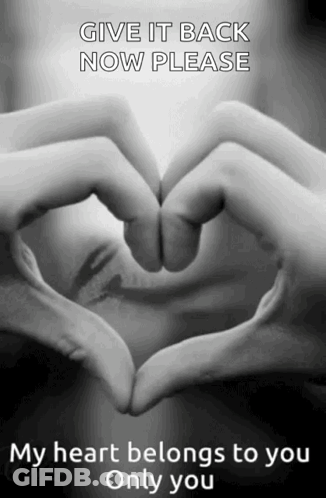 Black And White Hands Making Heart Shape GIF
