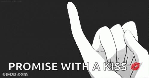 Black And White Hands Making Promise With Kiss GIF