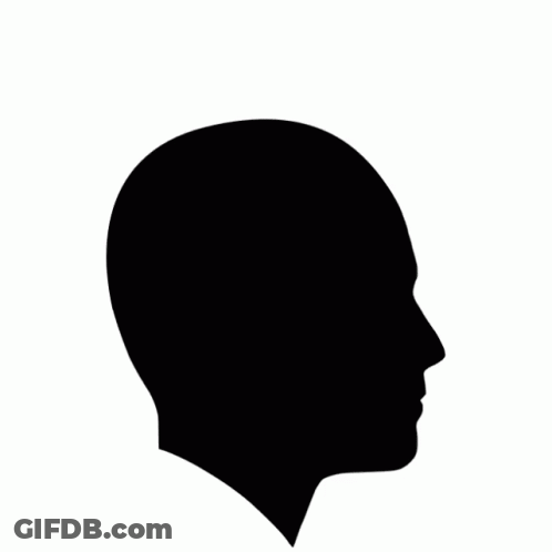 Black And White Head With Brain GIF