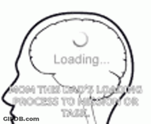 Black And White Head With Loading Bar GIF