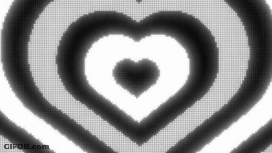 Black And White Heart Tunnel GIF