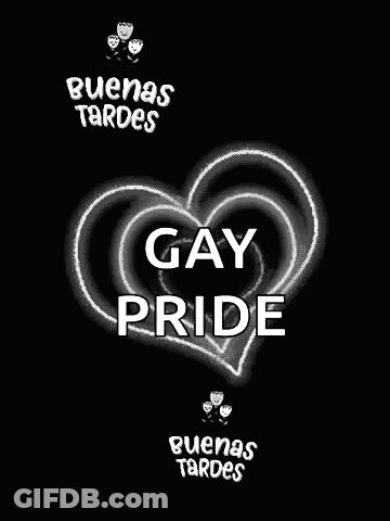 Black And White Heart With Gay Pride GIF