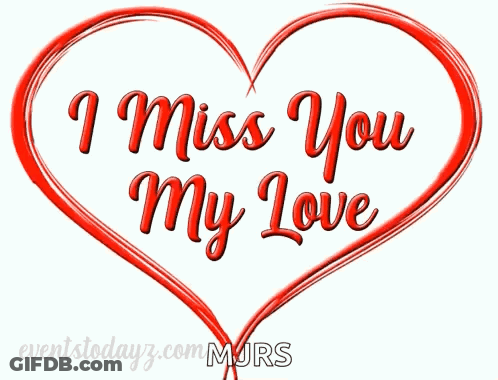 Black And White Heart With Miss You GIF