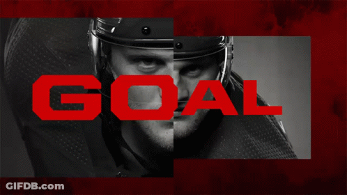 Black And White Hockey Player Goal GIF