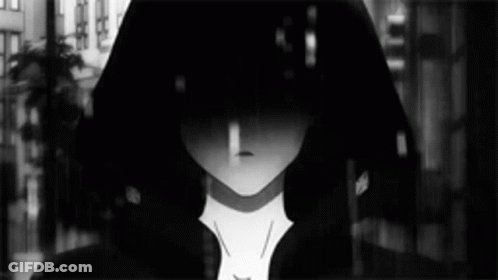 Black And White Hooded Person GIF
