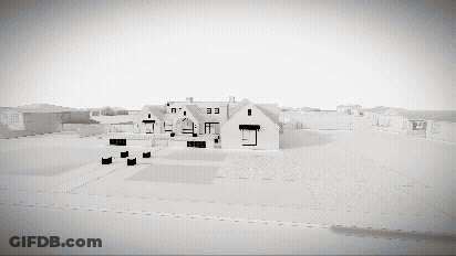 Black And White House With Number 361 GIF