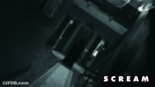 Black And White House With Word Scream GIF