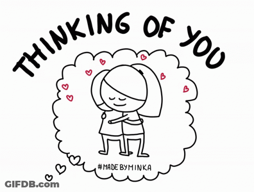 Black And White Hug With Thinking Of You GIF