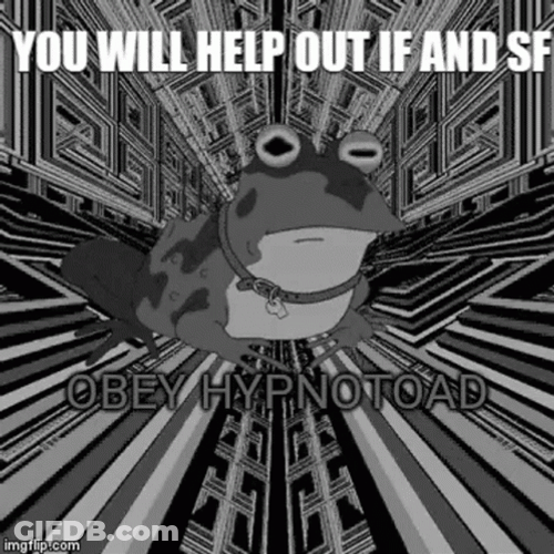 Black And White Hypnotoad Performing Hypnosis GIF