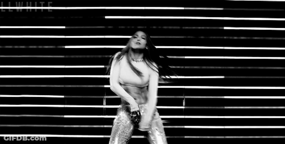 Black And White Jlo Twisting Body GIF