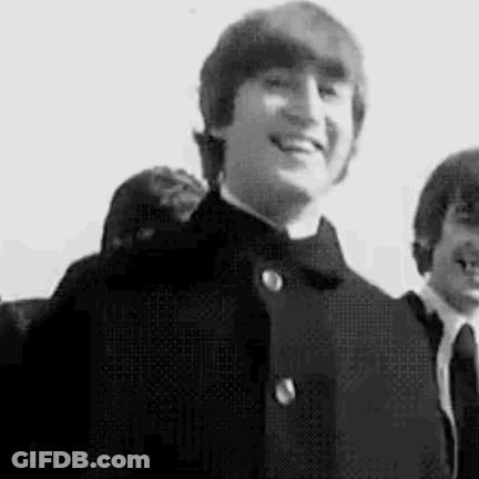 Black And White John Lennon And Ringo Starr GIF