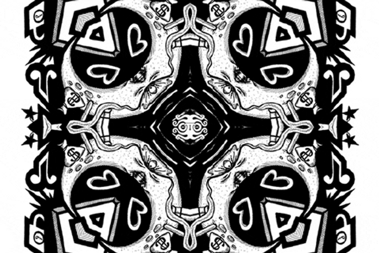 Black And White Kaleidoscope GIF