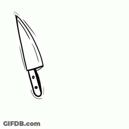 Black And White Knife Drawing GIF