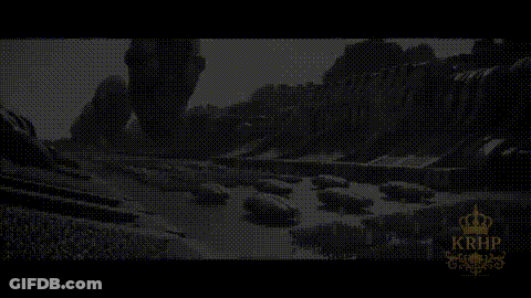 Black And White Landscape With Crown GIF