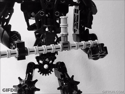 Black And White Lego Robot With Gifrun.com GIF
