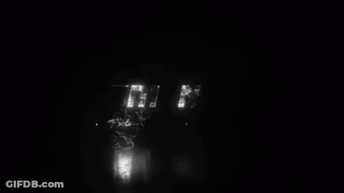 Black And White Lightning Bolt And Mercury Neon Sign GIF