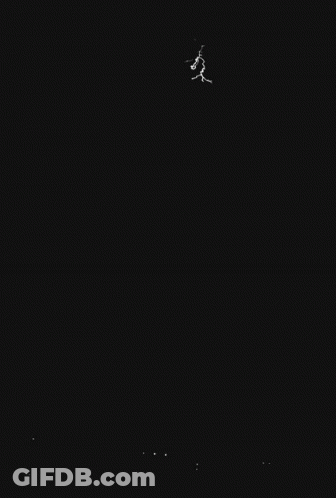 Black And White Lightning Strike Over City GIF