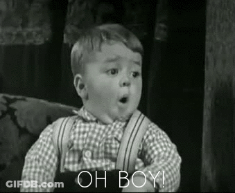 Black And White Little Boy Saying Oh Boy GIF