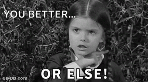 Black And White Little Girl Pointing You Better Or Else GIF