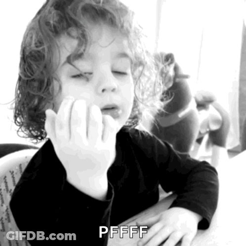 Black And White Little Girl Saying Pffff GIF