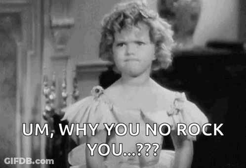 Black And White Little Girl Saying Um Why You No Rock You GIF