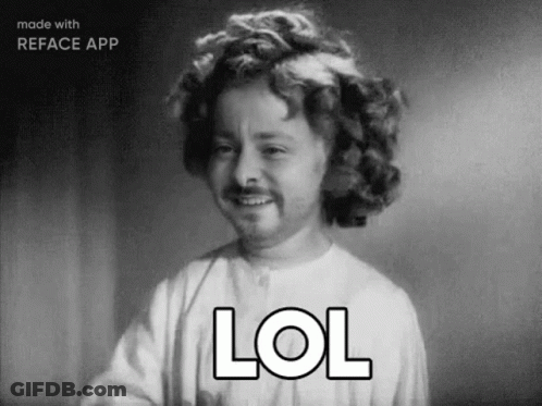 Black And White Little Girl With Beard Lol GIF