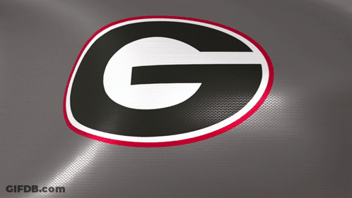 Black And White Logo With Red G GIF
