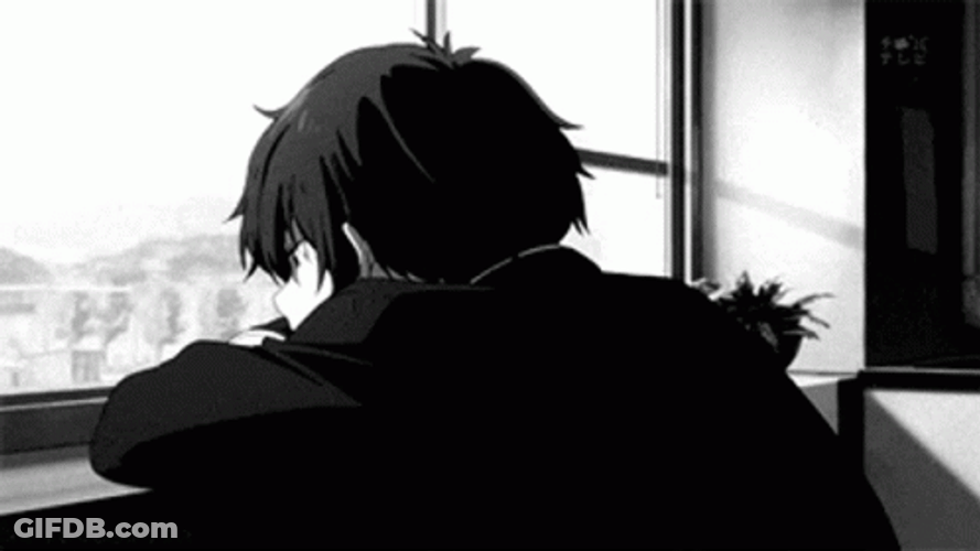 Black And White Lonely Hyouka Houtaro GIF