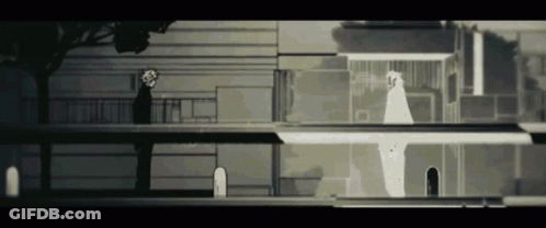 Black And White Man And Ghost GIF