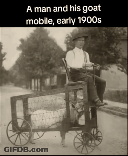 Black And White Man And Goat Mobile GIF