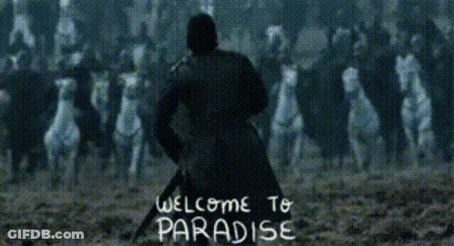 Black And White Man And Horses Welcome To Paradise GIF