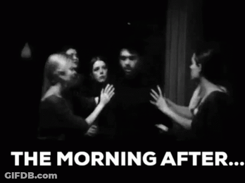 Black And White Man And Two Women The Morning After GIF