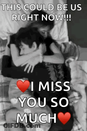 Black And White Man And Woman Hugging I Miss You So Much GIF