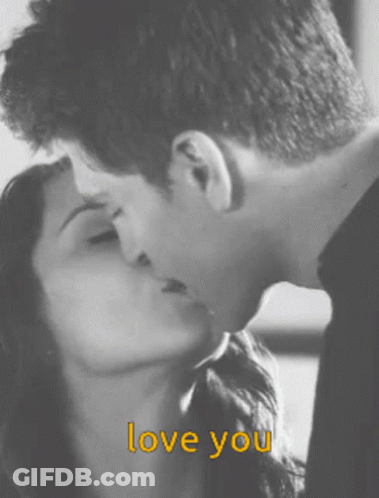 Black And White Man And Woman Kissing Love You GIF