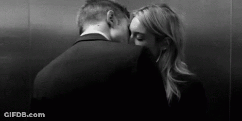 Black And White Man And Woman Kissing One Day Soon GIF