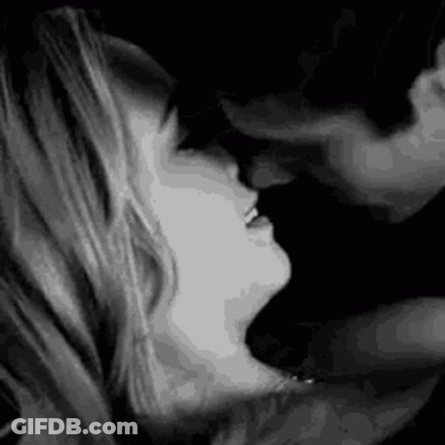 Black And White Man And Woman Kissing GIF