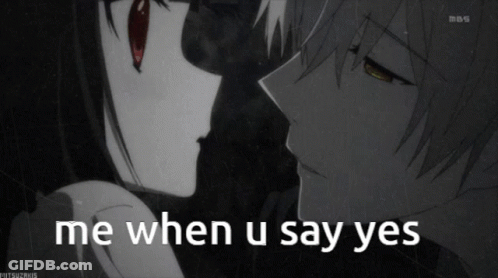 Black And White Man And Woman Saying Me When U Say Yes GIF